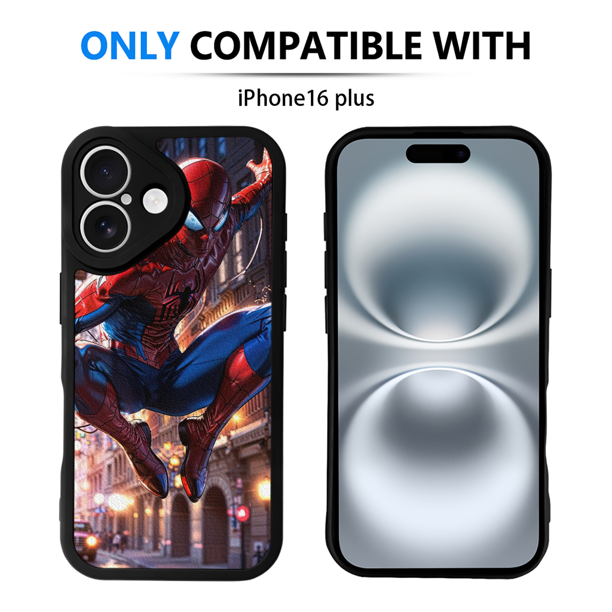 （画像用） Spider Man スパイダーマン 【iPhone 16シリーズ対応】シリコンスマホケース（レザー調） 材質：シリコン